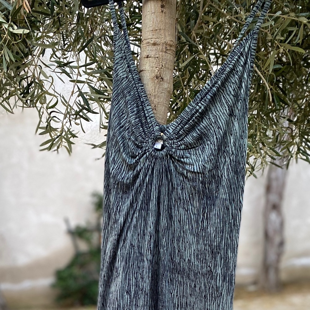 Gaya striped Maxi Dress ring front boho style